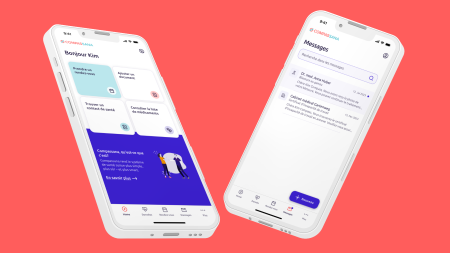 Deux écrans de l'application Compassana