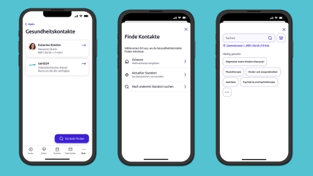 Darstellung der Favoritenliste in der App